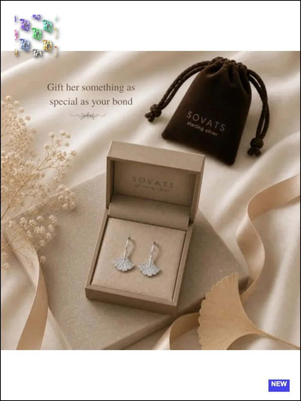 925 Sterling Silver Ginkgo Leaf Dangle Stud Earrings